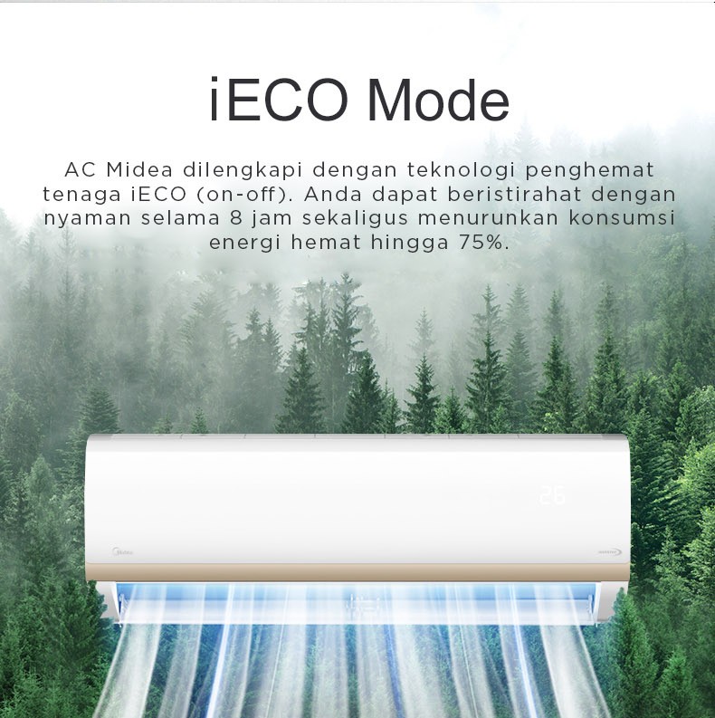 Midea AC Inverter Wall Mounted Split 1 1/2 PK - MSIAF-12CRDN2